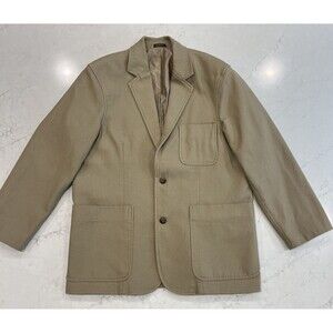 Duluth Trading‎ Jacket Large Tan Fire Hose Presentation Canvas Coat Blazer